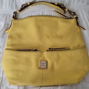 Dooney & Bourke Golden Yellow Dillen Saffian Leather Hobo Shoulder Bag